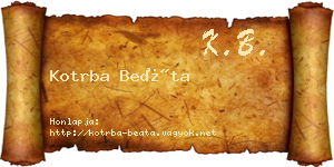 Kotrba Beáta névjegykártya